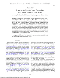 Short Note Dynamic Analysis of a Large Freestanding Rock Tower (Castleton Tower, Utah) by Jeffrey R