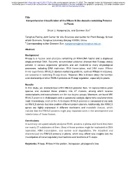 Title Comprehensive Classification of the Rnase H-Like Domain-Containing Proteins in Plants