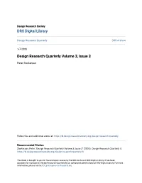 Design Research Quarterly Volume 3, Issue 3