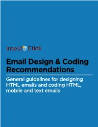 Email Design & Coding Recommendations