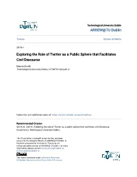 Exploring the Role of Twitter As a Public Sphere That Facilitates Civil Discourse