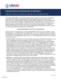 Usaid/Ofda Program Summary