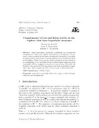 Complements of Tori and Klein Bottles in the 4-Sphere That Have Hyperbolic Structure Dubravko Ivanˇsic´ John G