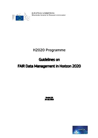 Guidelines on FAIR Data Management in Horizon 2020