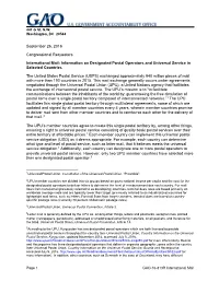 Information on Designated Postal Operators and Universal Service in Selected Countries