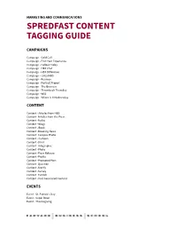 Spredfast Content Tagging Guide
