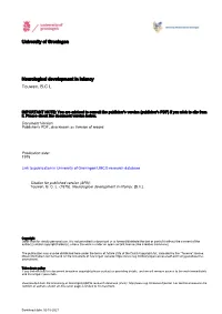 University of Groningen Neurological Development in Infancy Touwen, B.C L