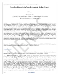 184. Some Breakthroughs in Nanoelectronics in the Last Decade