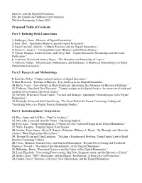 Proposed Table of Contents