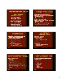 SPRINTING with WALTER DIX Coaching & Training Concepts