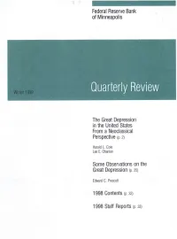 The Quarterly Review Is Published by the Research Department of The