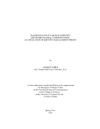 Transitions in Polyamorous Identity and Intercultural Communication: an Application of Identity Managament Theory