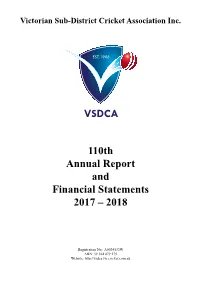 110Th Annual Report and Financial Statements 2017 – 2018