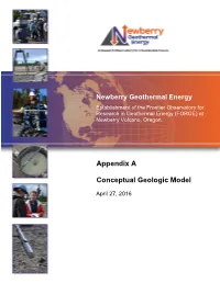 Appendix a Conceptual Geologic Model