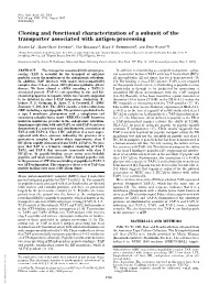 Cloning and Functional Characterization of a Subunit of the Transporter Associated with Antigen Processing