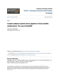 Complex Adaptive Systems Theory Applied to Virtual Scientific Collaborations: the Case of Dataone