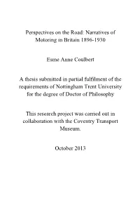 Narratives of Motoring in Britain 1896-1930 Esme