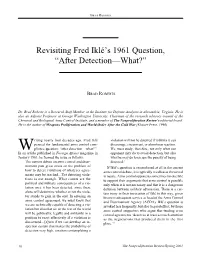 Revisiting Fred Iklé's 1961 Question, “After Detection—What?”