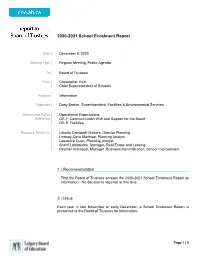 School Enrolment Report 2020 2021