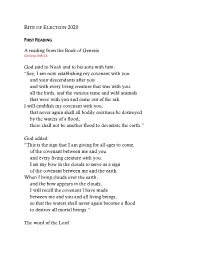 A Reading from the Book of Genesis God Said to Noah and to His Sons