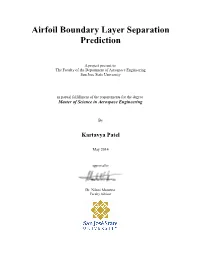 Airfoil Boundary Layer Separation Prediction [Pdf]