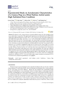 Experimental Study on Aerodynamic Characteristics of a Gurney Flap on a Wind Turbine Airfoil Under High Turbulent Flow Condition