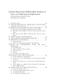 Gender-Based and Child Rights Analysis of Laws on Child Sexual Exploitation Benjamin Lawrence Patrick E