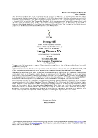 Innogy SE in Respect of Non-Equity Securities Within the Meaning of Art
