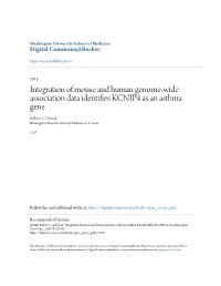 Integration of Mouse and Human Genome-Wide Association Data Identifies CK NIP4 As an Asthma Gene Robert C