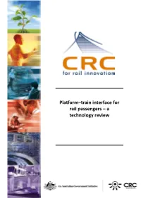 Platform–Train Interface for Rail Passengers – a Technology Review