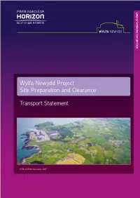 Transport Statement Wylfa Newydd Project Transport Statement Site Preparation and Clearance