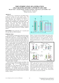 Virus Purification, Rna Extraction, and Targeted