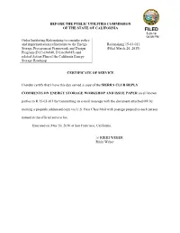 Before the Public Utilities Commission of the State Of