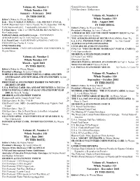 February 2001 in THIS ISSUE Volume 43, Number 2 Whole Number 317