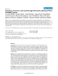 Functions, Structure, and Read-Through Alternative Splicing Of