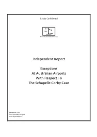 Independent Report Exceptions at Australian Airports with Respect To