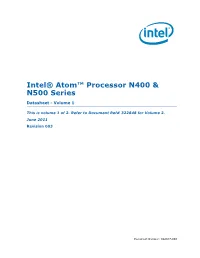 Intel Atom® Processor N400 and N500 Series: Datasheet, Vol. 1