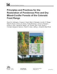 Principles and Practices for Restoration of Ponderosa Pine and Dry Mixed