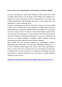 Project: Natural and Artificial Systems for Recharge and Infiltration (NASRI)