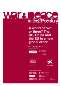 A World of Two Or Three? the US, China and the EU in a New Global Order