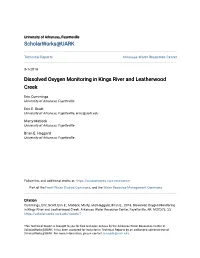 Dissolved Oxygen Monitoring in Kings River and Leatherwood Creek
