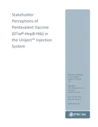 (Dtwp-Hepb-Hib) Pentavalent Vaccine in the Uniject Injection