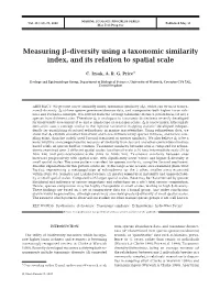 Measuring B-Diversity Using a Taxonomic Similarity Index, and Its