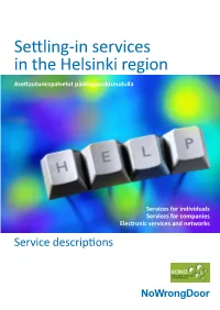 Settling-In Services in the Helsinki Region