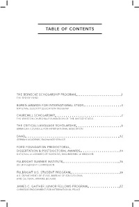 Table of Contents