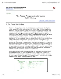 The Pascal Programming Language