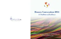 2014 Honors Convocation Program