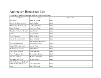 Antiracism Resources List