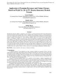 Application of Premium Revenues and Claims Charges Based on PSAK No