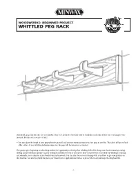 Beginner Project Whittled Peg Rack